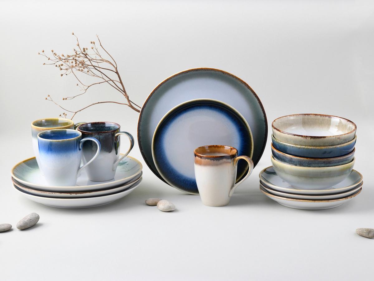 Kombinirani Servis Cascade Bunt, 16-Delni - večbarvno, Basics, keramika - Creatable