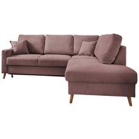 Wohnlandschaft Valentina Rosa Struktur - Rosa/Naturfarben, KONVENTIONELL, Holz/Textil (230/200cm) - P & B
