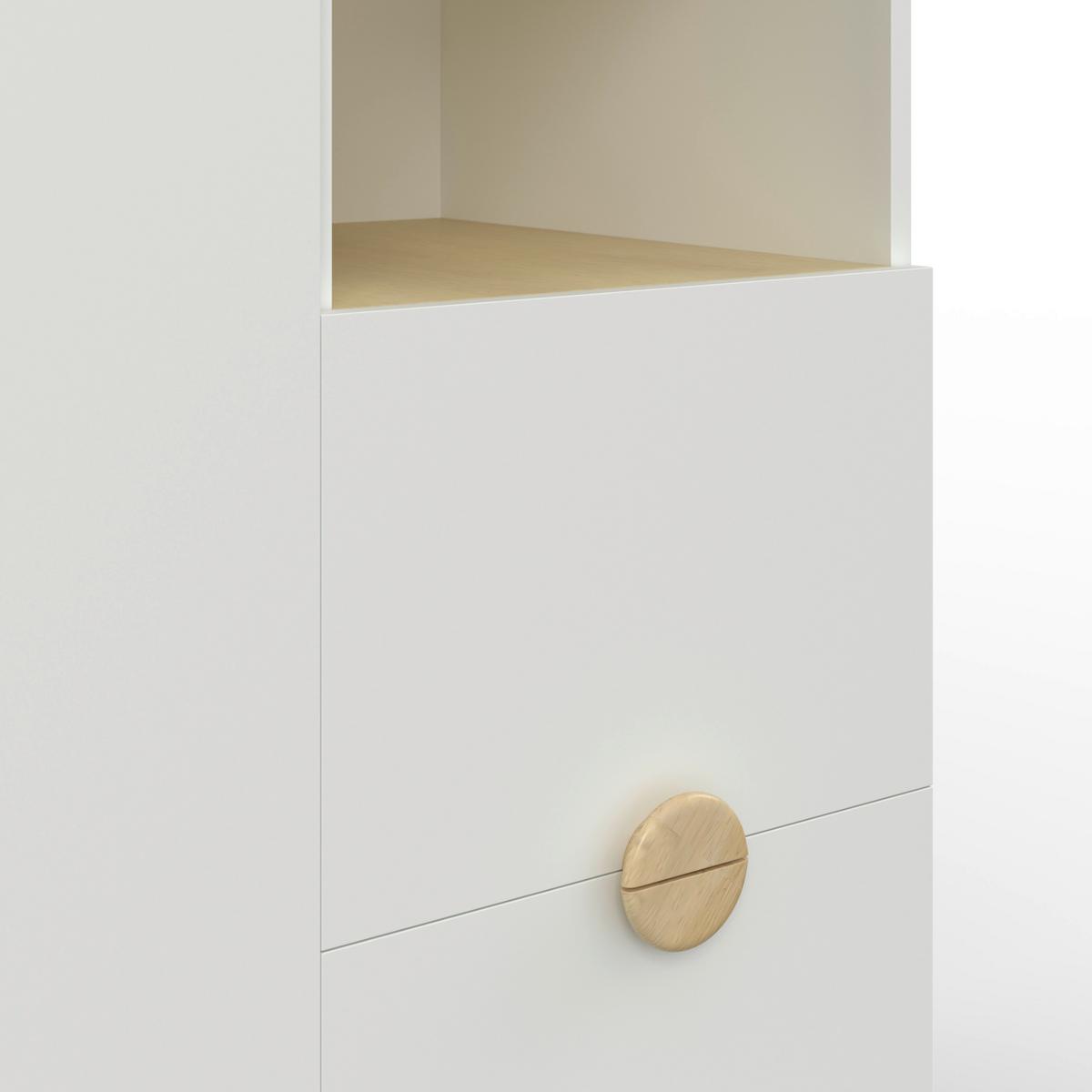 Kinderkleiderschrank Enny Weiß/Buchefarben ca.120x182x54 - Buchefarben/Weiß, MODERN, Holz/Holzwerkstoff (120/182/54cm) - Bessagi Kids
