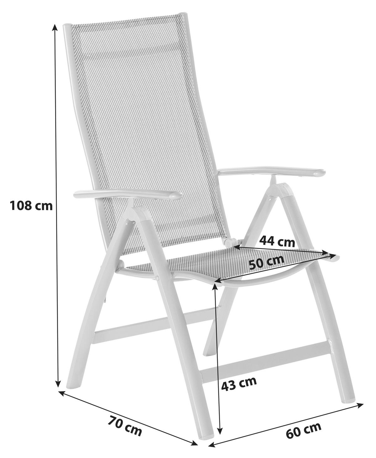 Set Zložljivih Vrtnih Stolov Carrara, 2 Kos, Rjavosiva - srebrne barve/rjavosiva, Konvencionalno, kovina/tekstil (60/108/70cm) - Gardenson