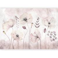 Fotótapéta Floral Moment - krémszínű/ibolya, Lifestyle, textil (300/210cm) - artgeist