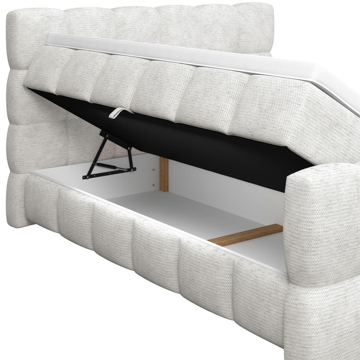 Postelja Boxspring Brisbane, Krem Barva, 160x220 - krem barve, Trend, kovina/umetna masa (160/220cm) - Premium Living