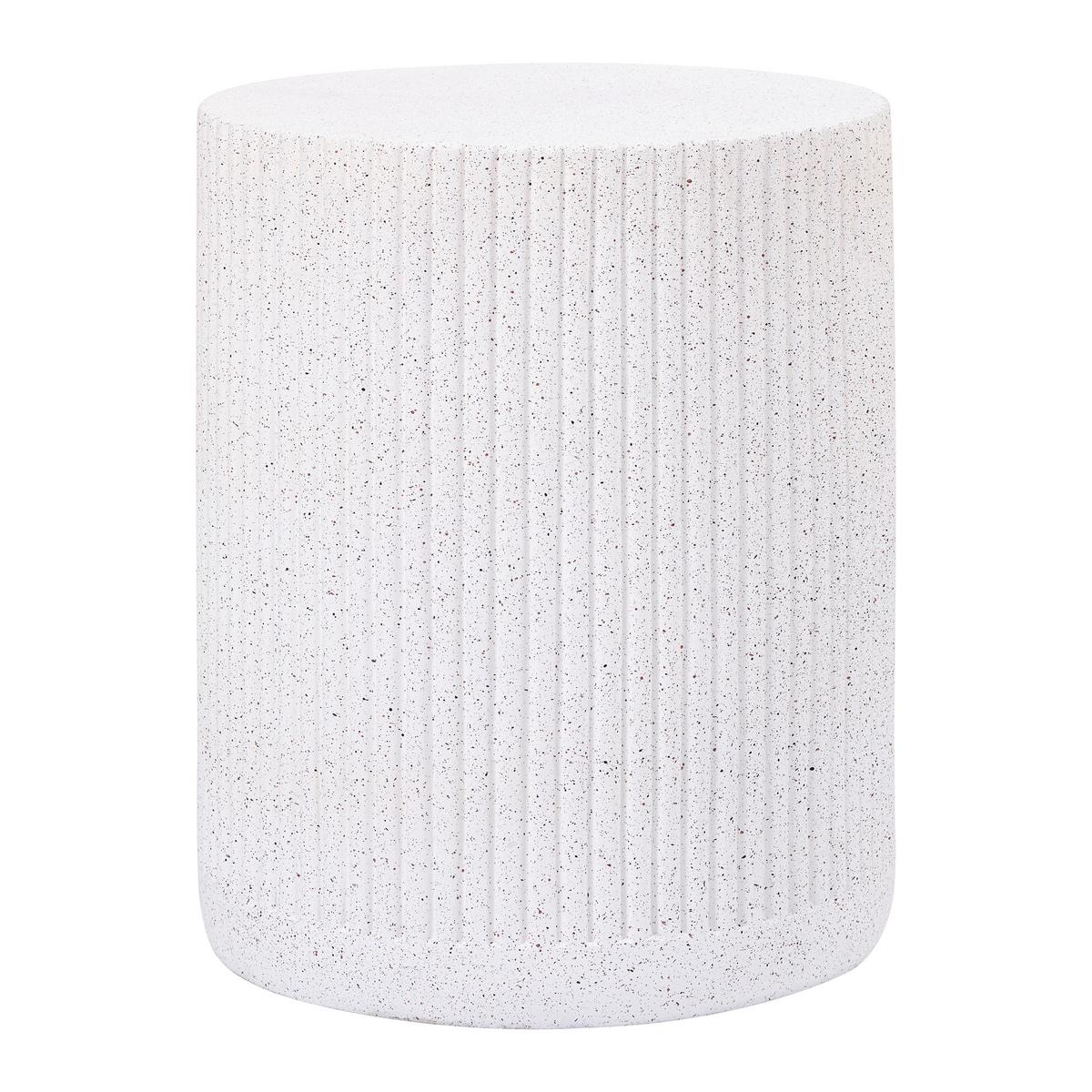 Hocker/Beistelltisch Jasper Weiß - Weiß, MODERN, Stein (39/48/39cm) - Mömax