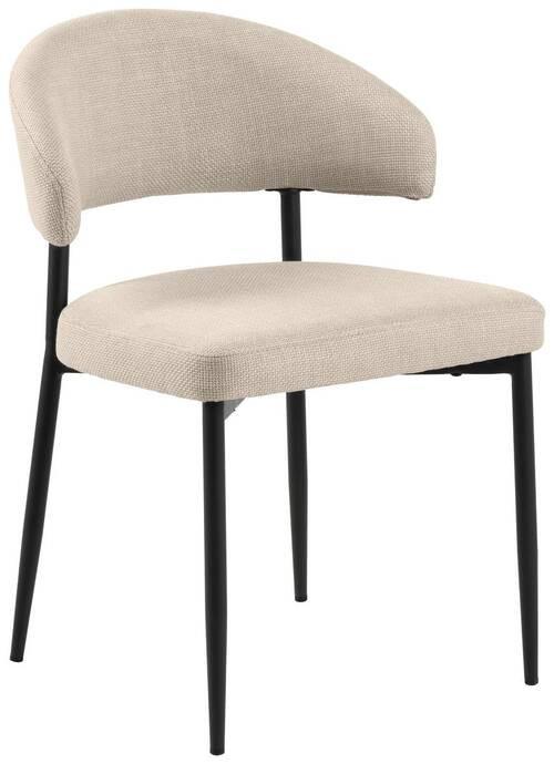 KRZESŁO EDINA - beżowy/czarny, Trend, metal/tkanina (56/77/55cm) - MID.YOU