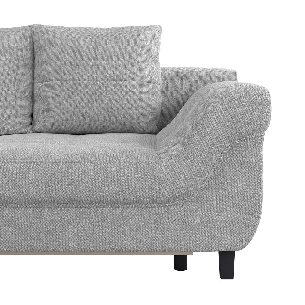 Kutna Garnitura Mendoza - srebrne boje/crna, Design, tekstil/drvo (197/309cm) - Modern Living