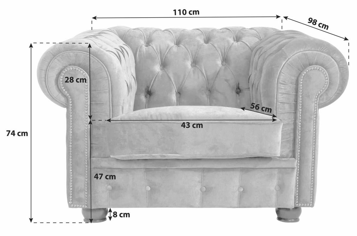 Chesterfield-Sessel ''Norwin'', Braun - Nussbaumfarben/Braun, KONVENTIONELL, Leder/Holzwerkstoff (110/74/98cm) - Max Winzer