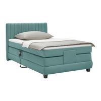 Boxspring Krevet Dixon - tirkizna/crna, Konvencionalno, drvni materijal/drvo (100/200cm) - Premium Living