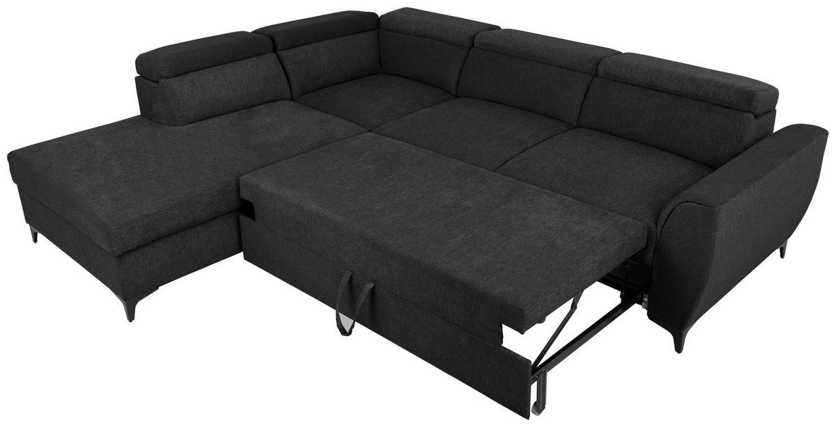 Kutna Garnitura Lapis - crna, Konvencionalno, tekstil/metal (217/255cm) - Modern Living