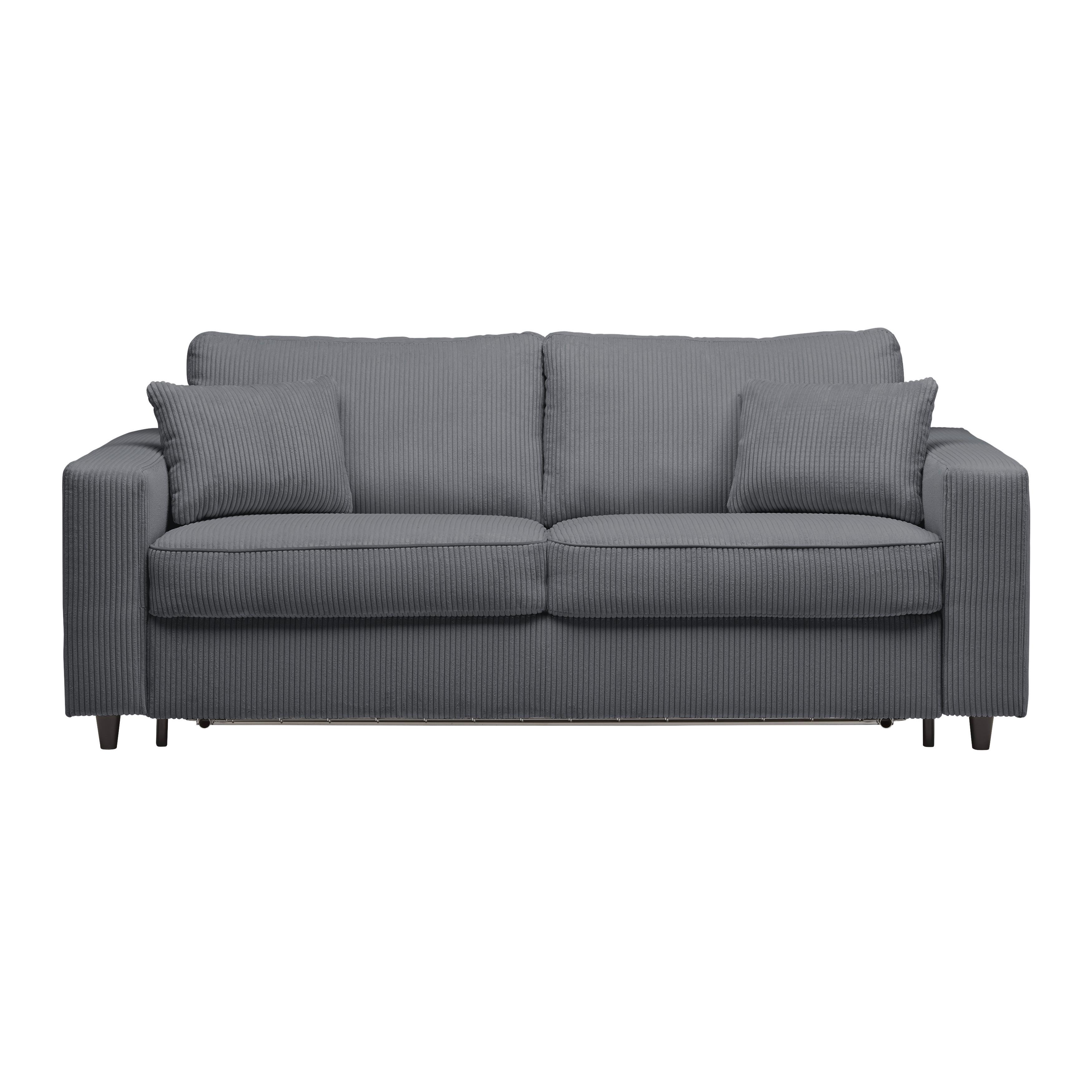 BÄDDSOFFA AGNETA -BASED- - mörkgrå/svart, Modern, trä/textil (200/83/97cm) - Premium Living
