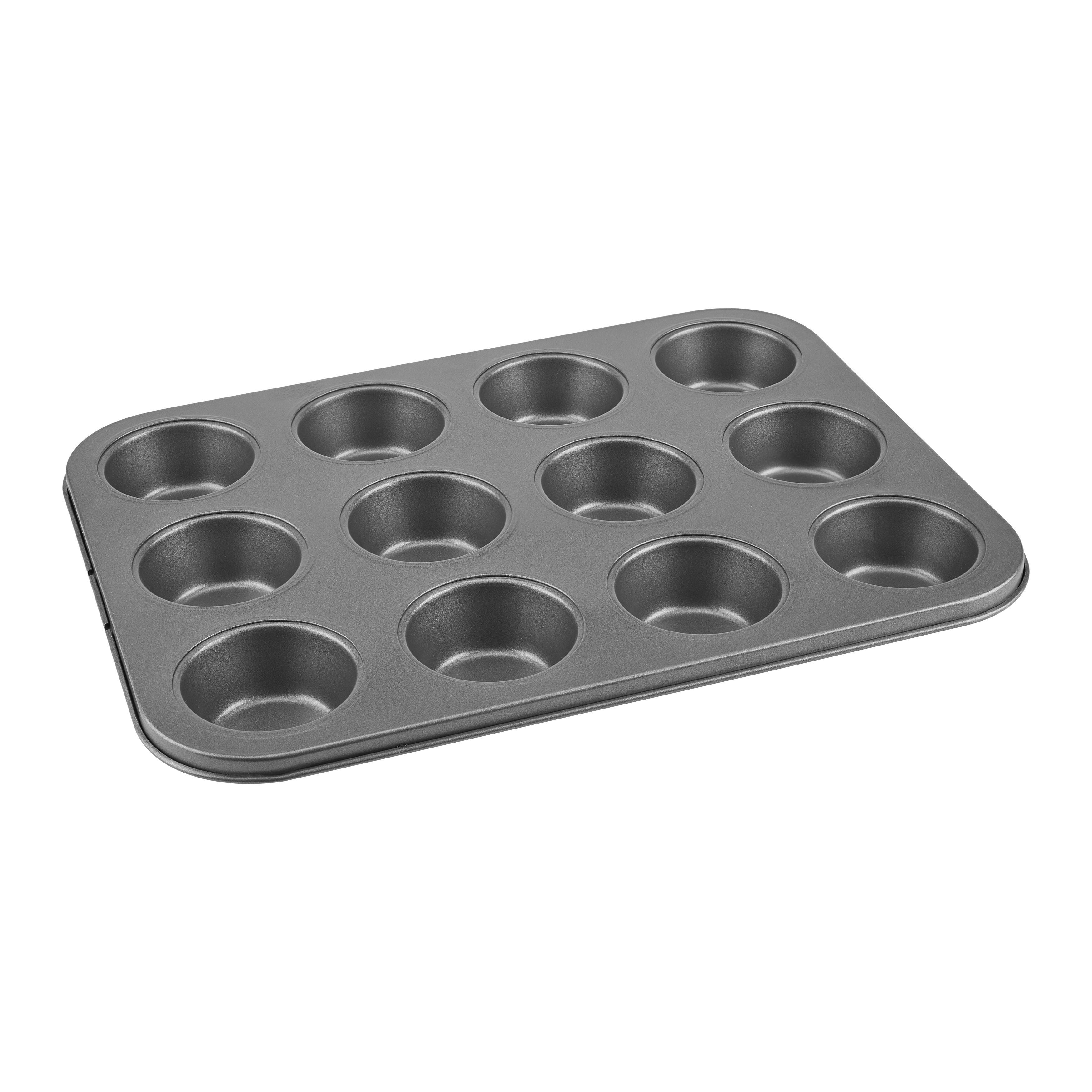 MUFFINSPLÅT BAKERY - 12 - grå, Klassisk, metall (35/26,5/3cm) - Mömax