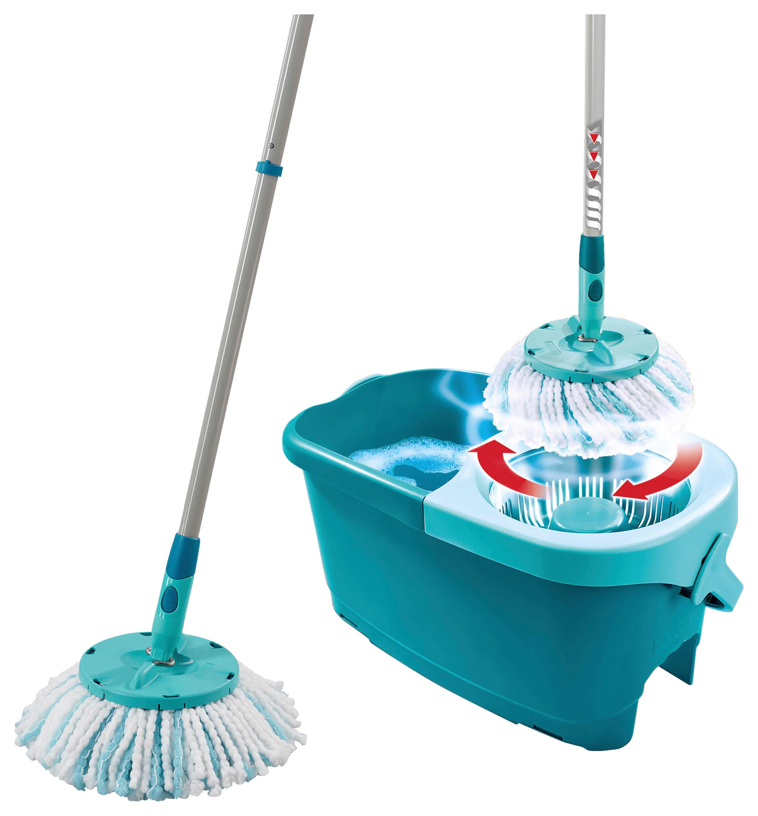 Bodenreinigungsset Leifheit-Clean Twist Disc Mop - Türkis/Weiß, KONVENTIONELL, Kunststoff/Textil (140cm) - Leifheit
