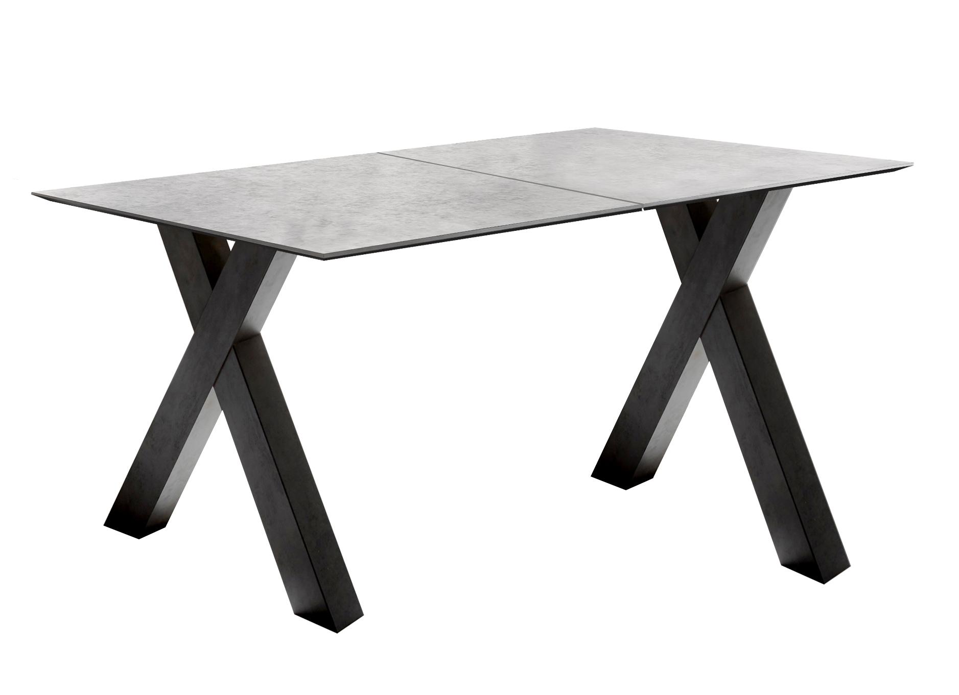 Kihúzható Asztal Big System - Világosszürke/Fekete, modern, Faalapú anyag (160-210/70/90cm) - Modern Living