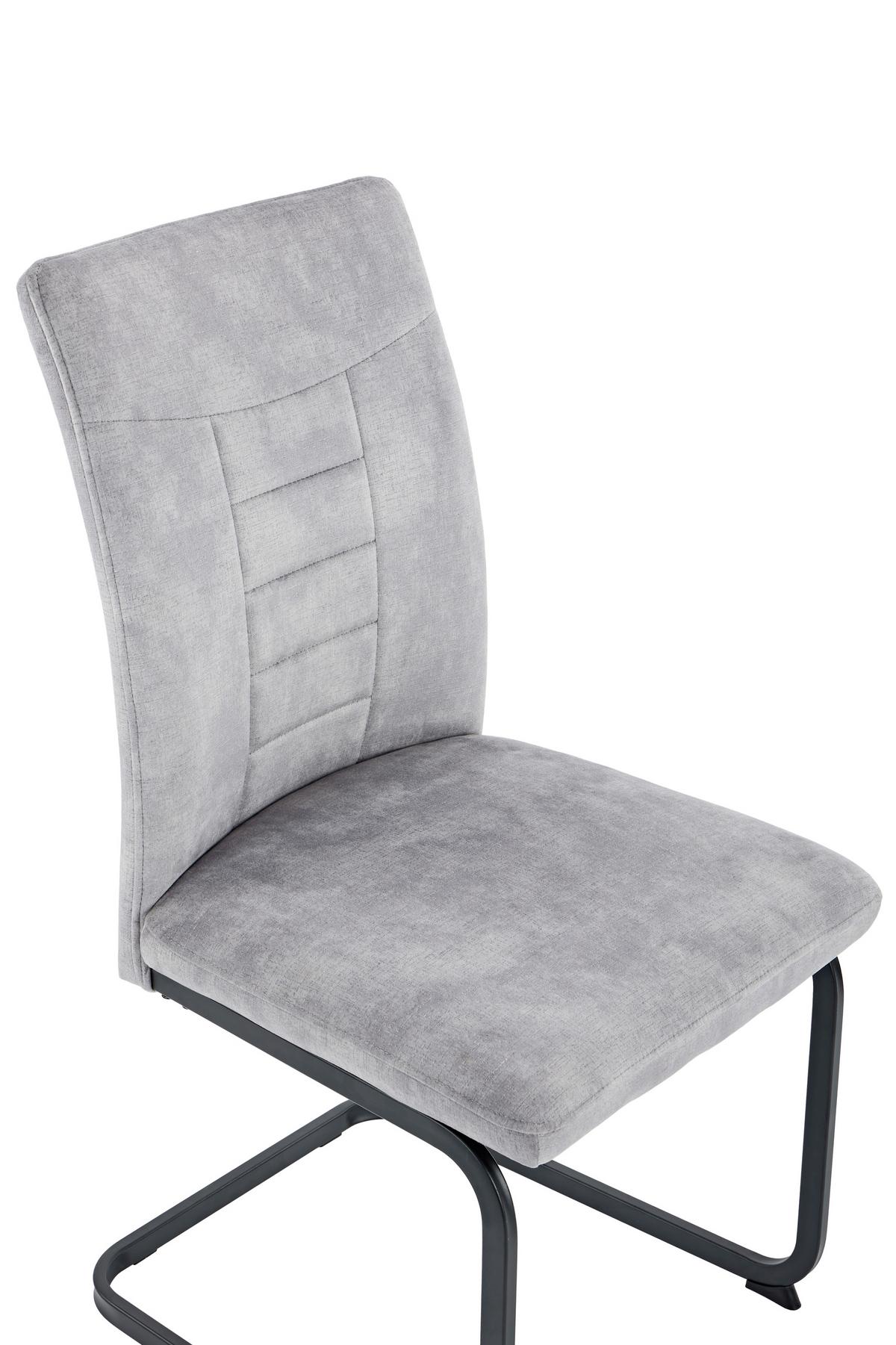 SCHWINGSTUHL-SET GELA S 4ER-SET - Silberfarben/Schwarz, MODERN, Textil/Metall (49/98/61cm) - MID.YOU