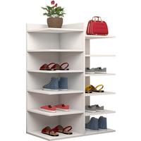 Schuhregal Enosa Weiß ca. 60x80x30 cm - Weiß, Basics, Holzwerkstoff (60/80/30cm) - MID.YOU