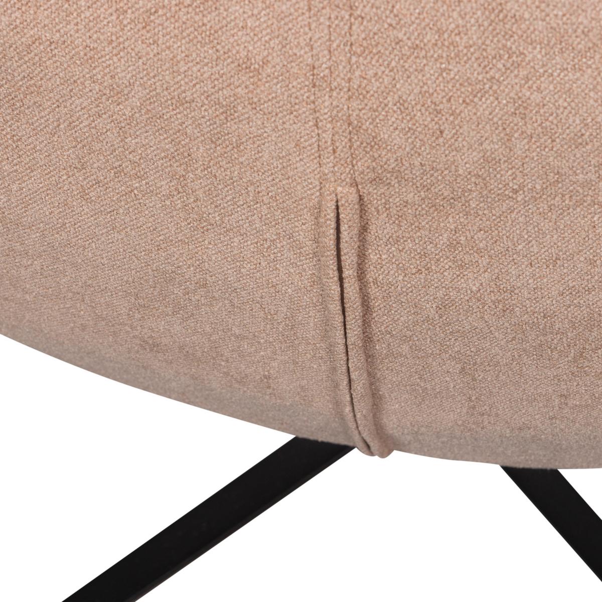 Sessel Maudi Naturfarben B: 74 cm - Schwarz/Naturfarben, Design, Textil/Metall (74/84/86cm) - Livetastic