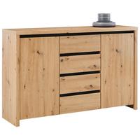 Sideboard Larios in Eichefarben - Schwarz/Eiche Artisan, MODERN, Holzwerkstoff (143/91/40cm) - Mömax