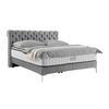 Boxspringbett Queen in Dunkelgrau ca. 180x200cm - Chromfarben/Dunkelgrau, KONVENTIONELL, Textil (180/200cm) - Premium Living