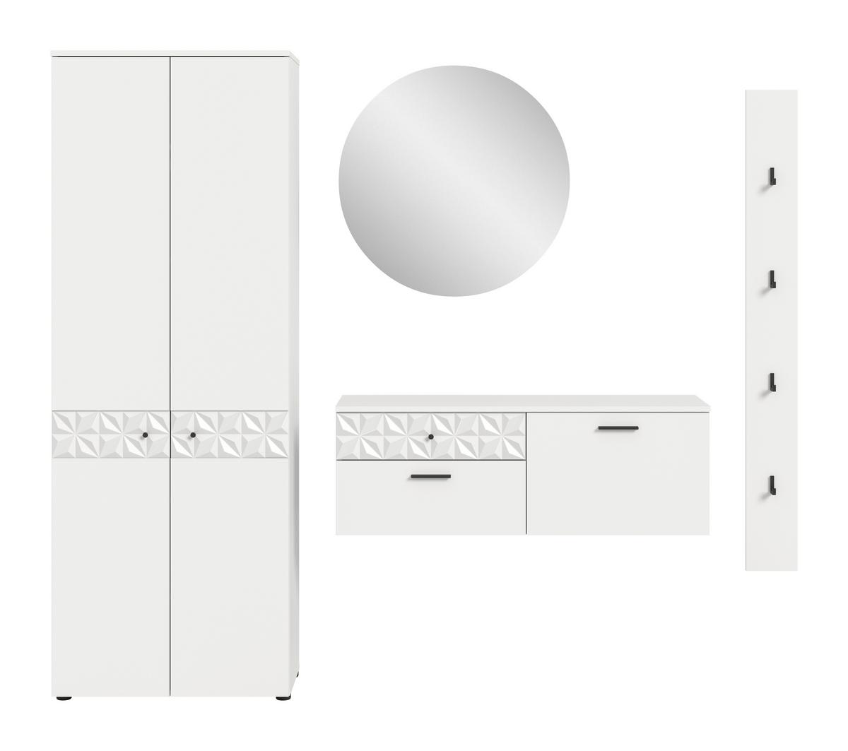 Serija Predsoblja Prisma - bijela, Design, staklo/drvni materijal (226/192/34cm) - Modern Living