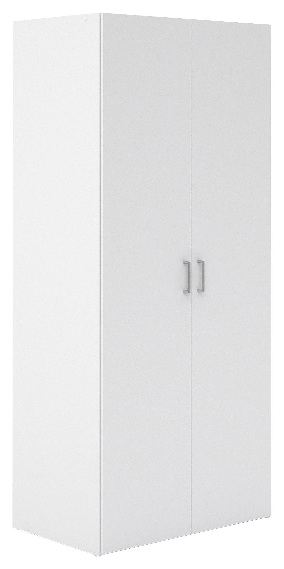 Omara Za Oblačila Space, Bela - srebrne barve/bela, Basics, kovina/leseni material (77,6/175,4/49,5cm) - P & B