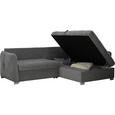 Wohnlandschaft Grau mit Bettfunktion - Alufarben/Grau, MODERN, Holz/Textil (245/185cm) - MÖMAX modern living