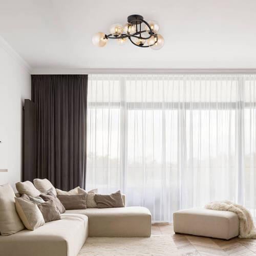 LED-Deckenleuchte Tuberius Klar/Schwarz max. 3,5 Watt - Klar/Schwarz, Design, Glas/Metall (62/30cm) - Globo