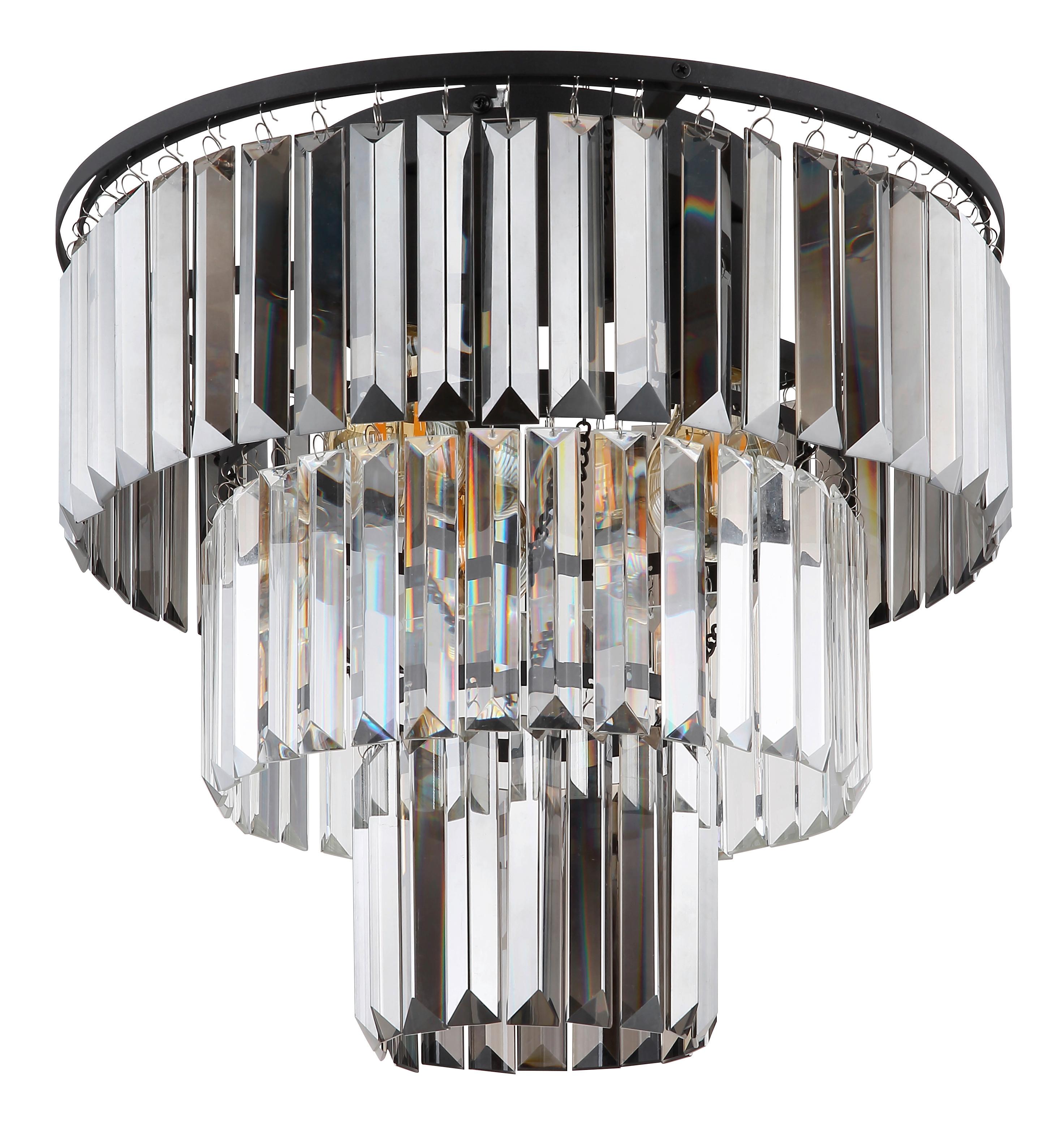 DECKENLEUCHTE 15695D NAXIS - Klar/Schwarz, Basics, Glas/Metall (40/33,5cm) - Globo