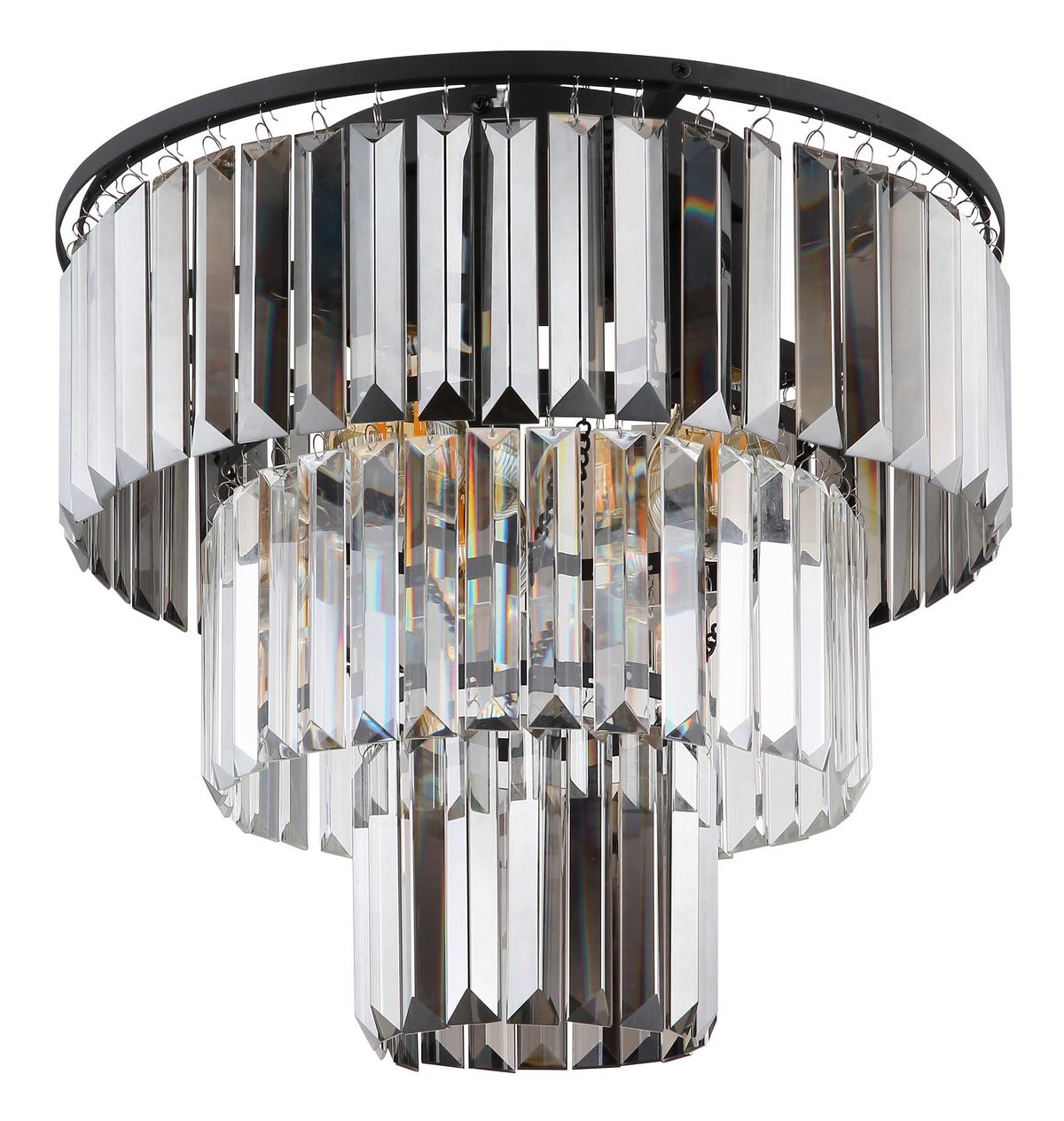 DECKENLEUCHTE 15695D NAXIS - Klar/Schwarz, Basics, Glas/Metall (40/33,5cm) - Globo