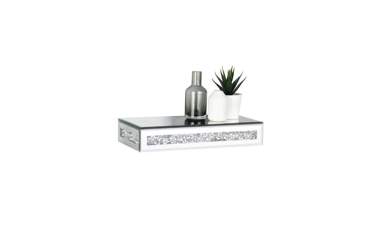Wandboard Zoe Silberfarben - Silberfarben, LIFESTYLE, Glas/Kunststoff (30/5,5/15cm) - Mömax