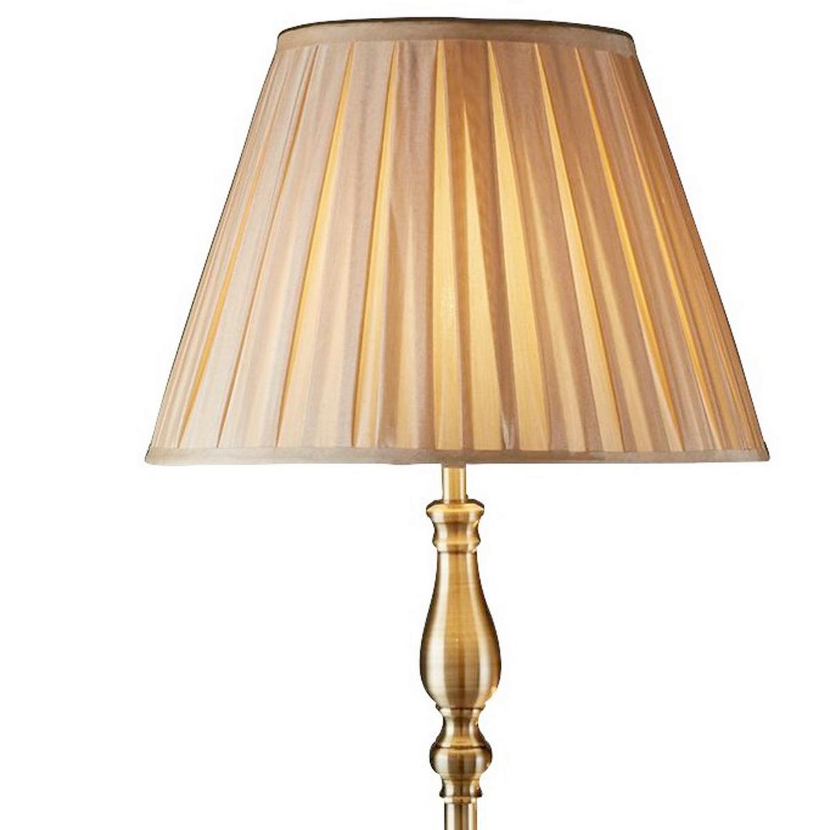 Állólámpa Flemish Eu5029ab - sárgarézszínű/világosbarna, Konventionell, textil/fém (40,5/40,5/170cm)