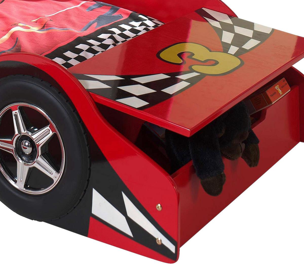 AUTOBETT Race Car Rot 70x140cm - Rot, MODERN, Holzwerkstoff (70/140cm) - MID.YOU