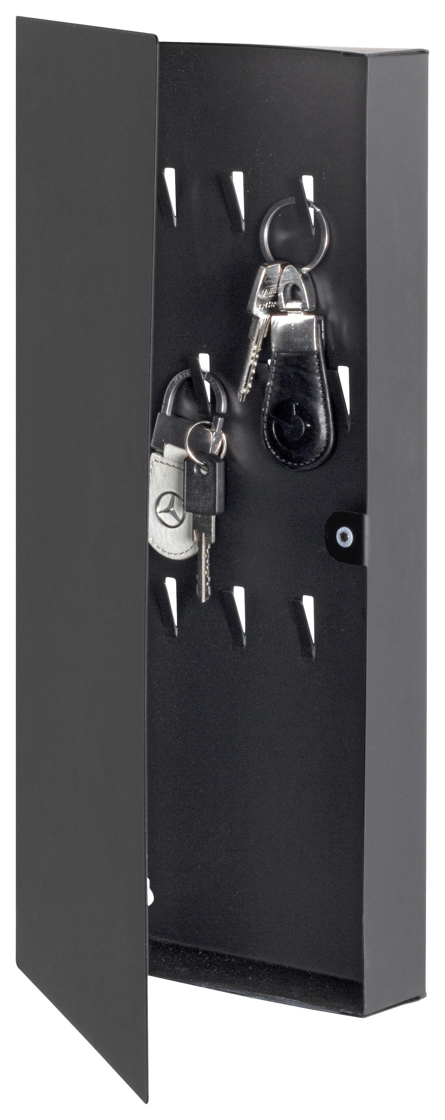 SKRZYNKA NA KLUCZE DUNJA - czarny, Basics, metal (20/40/4cm)