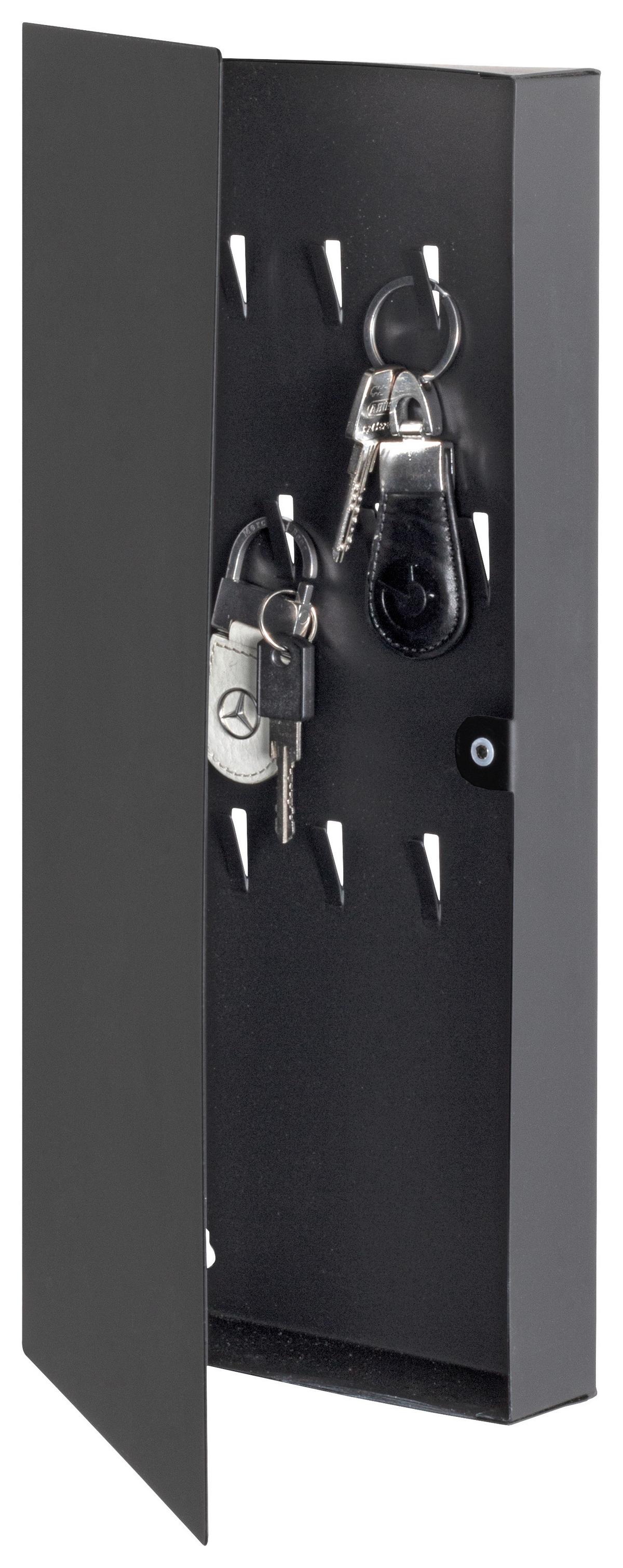 SKRZYNKA NA KLUCZE DUNJA - czarny, Basics, metal (20/40/4cm)