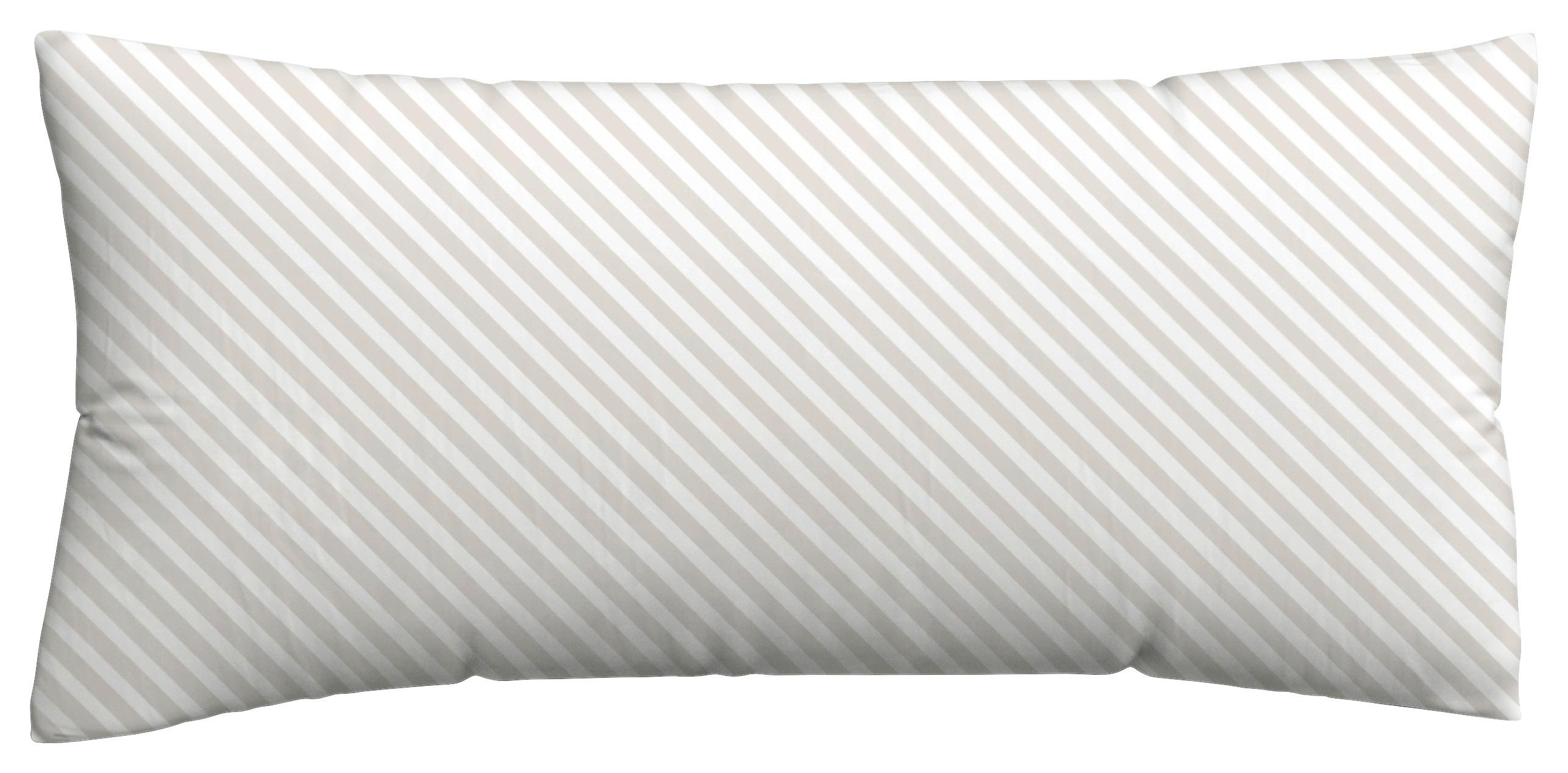 Kopfpolsterbezug Woven Satin Weiß/Taupe ca. 40x80cm - Taupe/Weiß, Basics, Textil (40/80cm) - Schlafgut