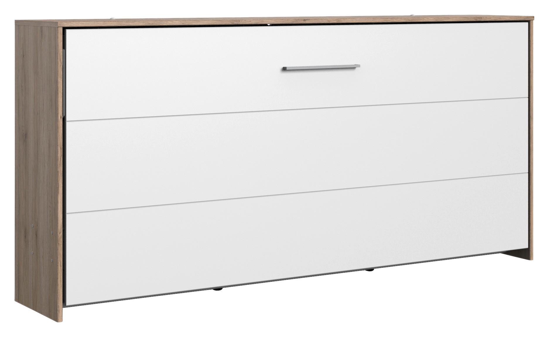 Klappbett Juist ca. 90x200 cm Weiß/Eiche - Eichefarben/Weiß, KONVENTIONELL, Holz/Holzwerkstoff (90/200cm) - MID.YOU