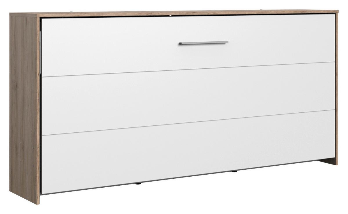 Klappbett Juist ca. 90x200 cm Weiß/Eiche - Eichefarben/Weiß, KONVENTIONELL, Holz/Holzwerkstoff (90/200cm) - MID.YOU