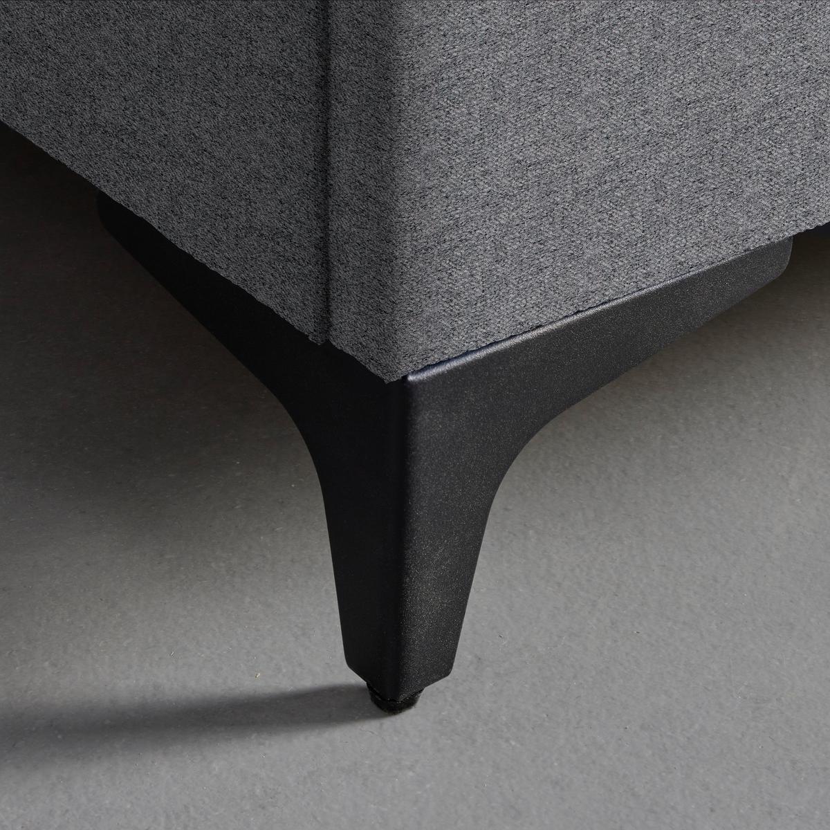 Boxbett Jerry in Grau ca. 120x200cm - Schwarz/Grau, KONVENTIONELL, Textil (120/200cm) - Mömax