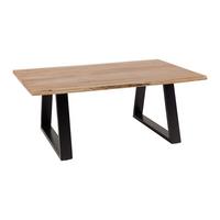 Couchtisch Nando Akazienfarben Echtholz ca. 120/70/47 cm - Schwarz/Akaziefarben, MODERN, Holz/Metall (120/70/47cm) - Bessagi Home