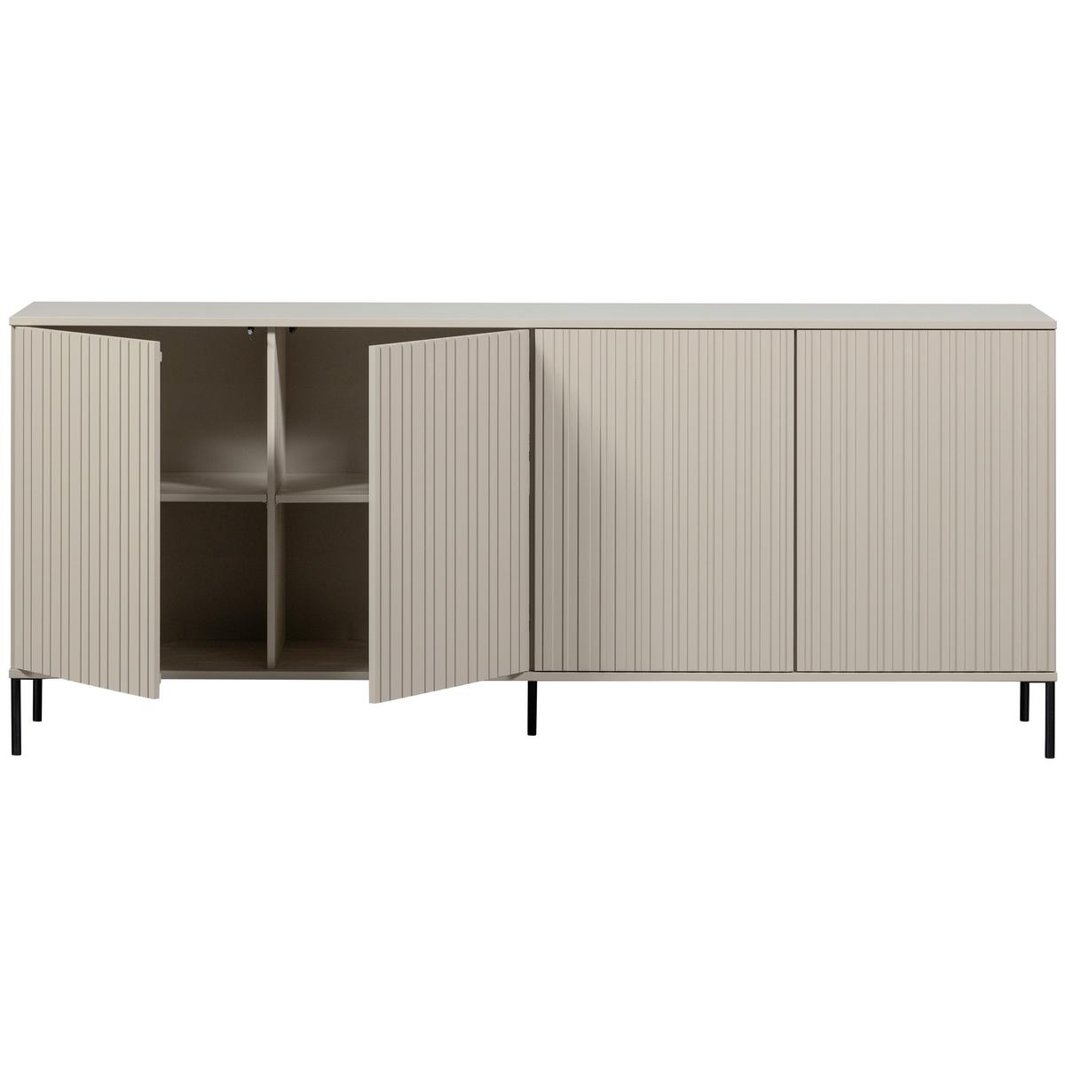 Sideboard Gravure Beige B: 40 cm - Schwarz/Grau, Design, Holz/Metall (200/85/44cm) - Livetastic