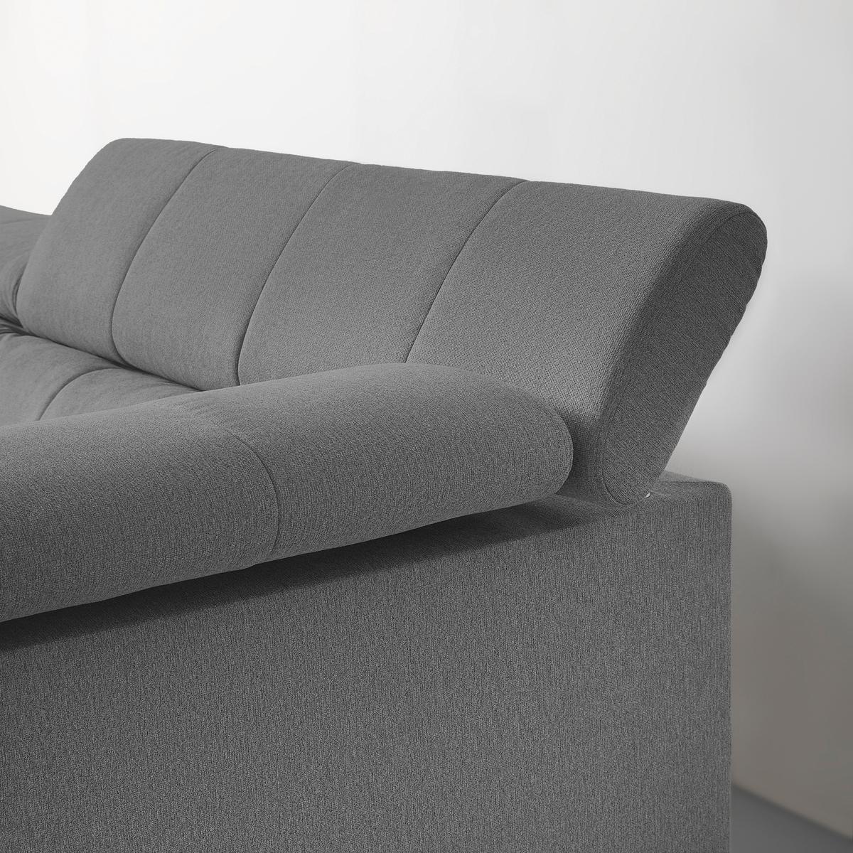 Wohnlandschaft Alberto Anthrazit - Anthrazit/Schwarz, MODERN, Textil/Metall (296/201cm) - Mömax