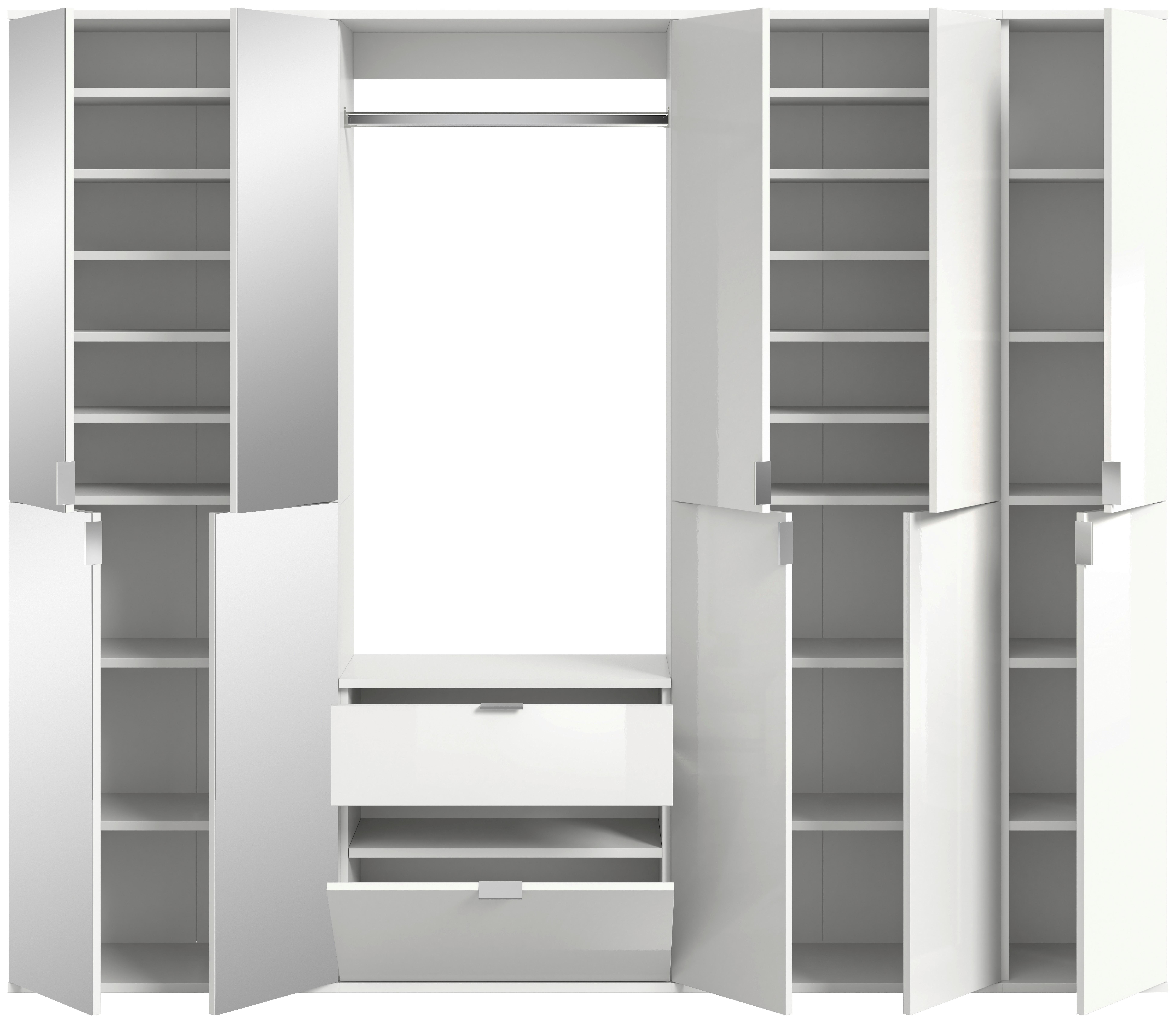 Ormar S Klasičnim Vratima Projekt X - bijela visoki sjaj, Moderno, staklo/drvni materijal (183/193/34cm) - Modern Living