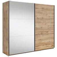 DULAP USI GLISANTE TETRIX - străveziu/stejar Wotan, Modern, sticlă/material pe bază de lemn (220/195,5/60cm) - Modern Living