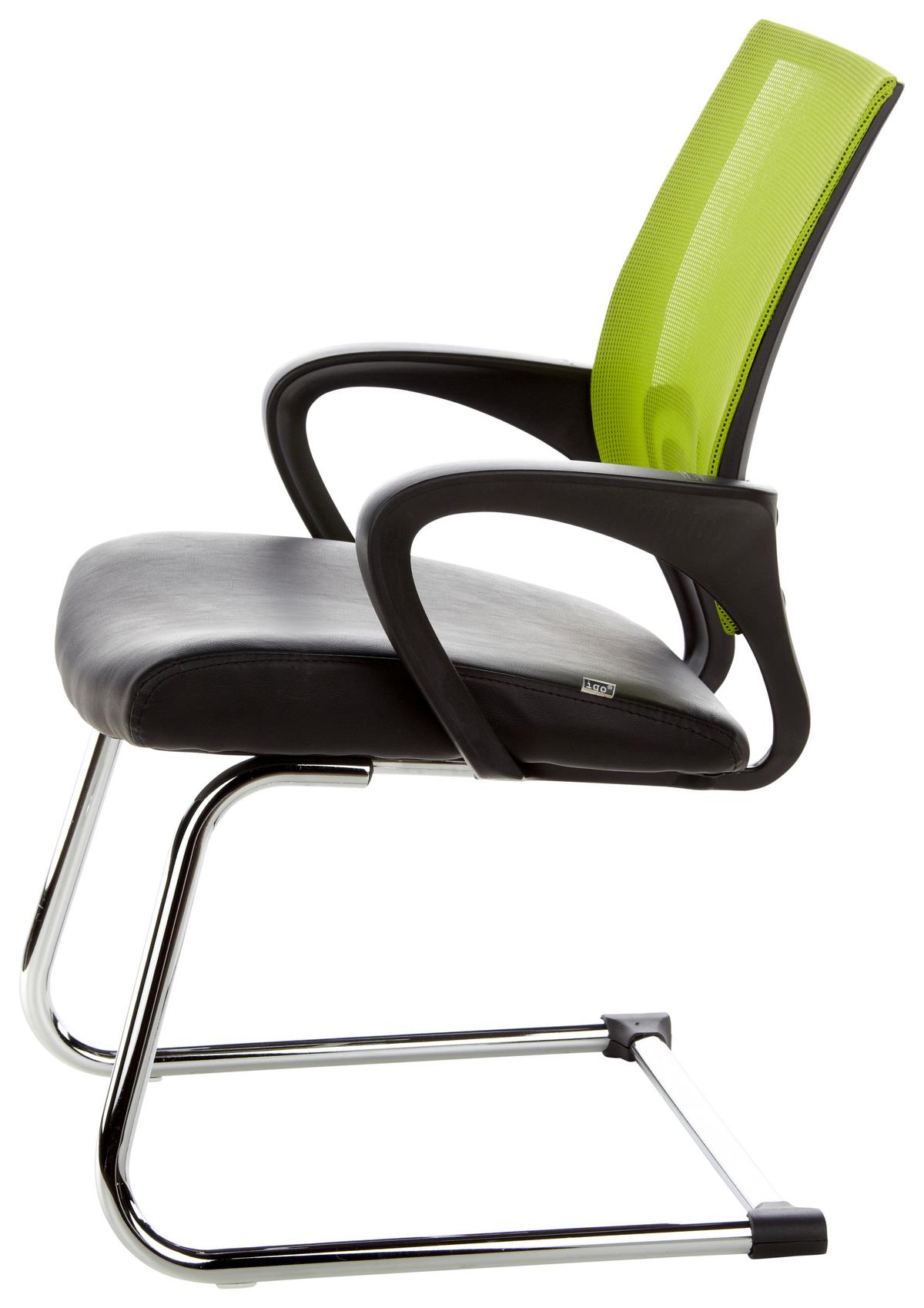 Konferenčni Stol Visto Net V, Črna, Zelena - srebrne barve/črna, Basics, kovina/tekstil (57/98/52cm) - MID.YOU