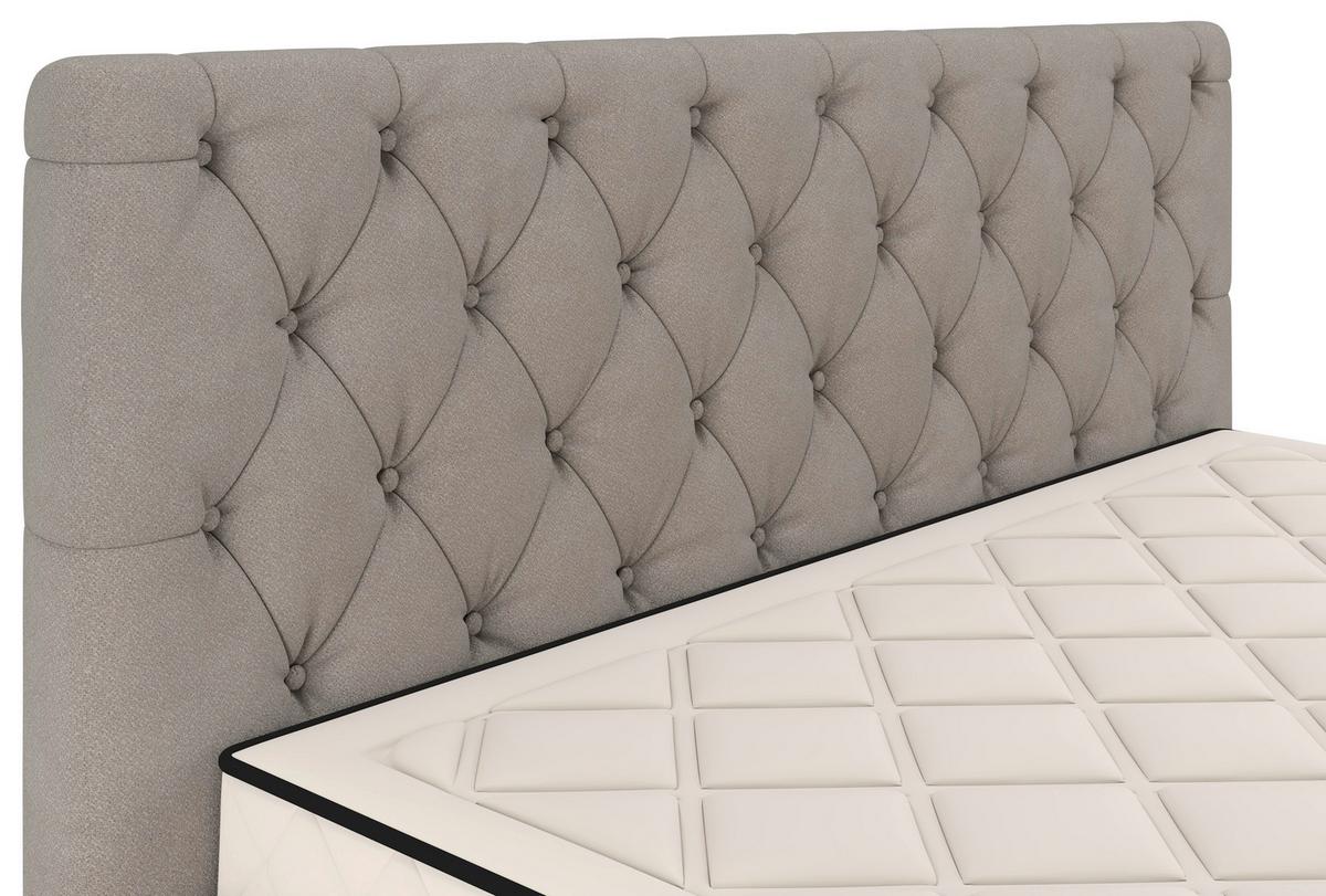 Polsterbett Pedro D Beige ca. 140x200cm - Beige/Schwarz, MODERN, Holz/Holzwerkstoff (140/200cm) - Mömax