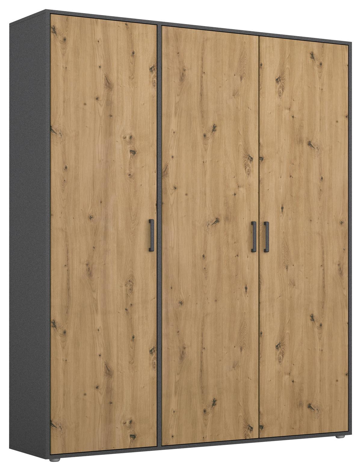 DULAP  USI ROTATIVE VOYAGER - stejar Artisan/gri, Modern, material pe bază de lemn (140/194/53cm) - Modern Living