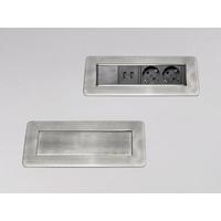 Steckdosenelement Flip - Edelstahlfarben (24,5/9,4/11,2cm) - HKT