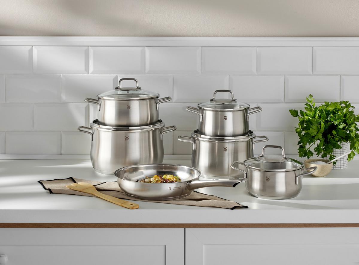 ZESTAW GARNKÓW 0739166030 WMF - kolor stalowy/przejrzysty, Basics, metal/szkło - WMF