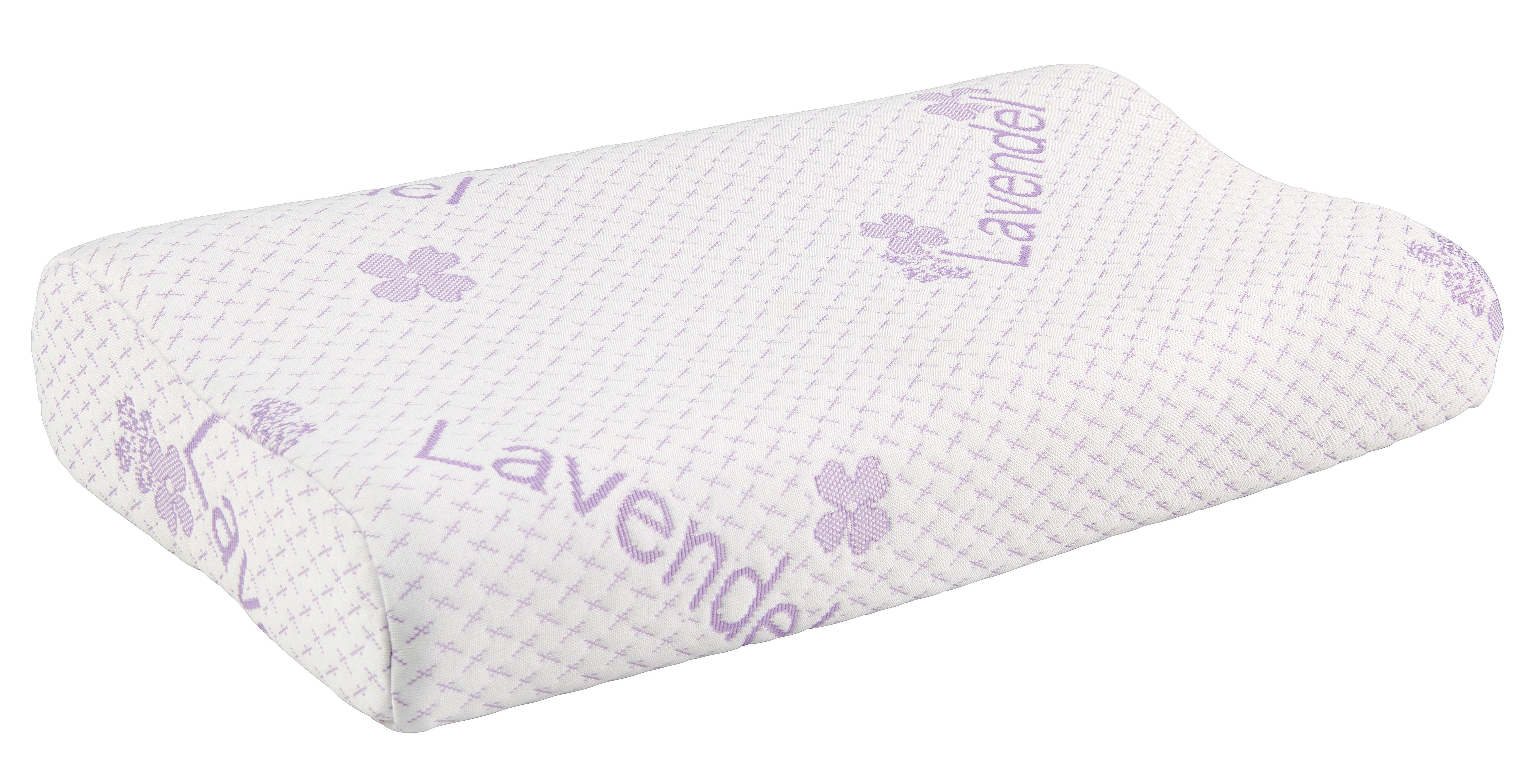 Nackenkissen Lavendel in Weiß ca. 30x47cm - Weiß, Textil (30/47cm) - Nadana