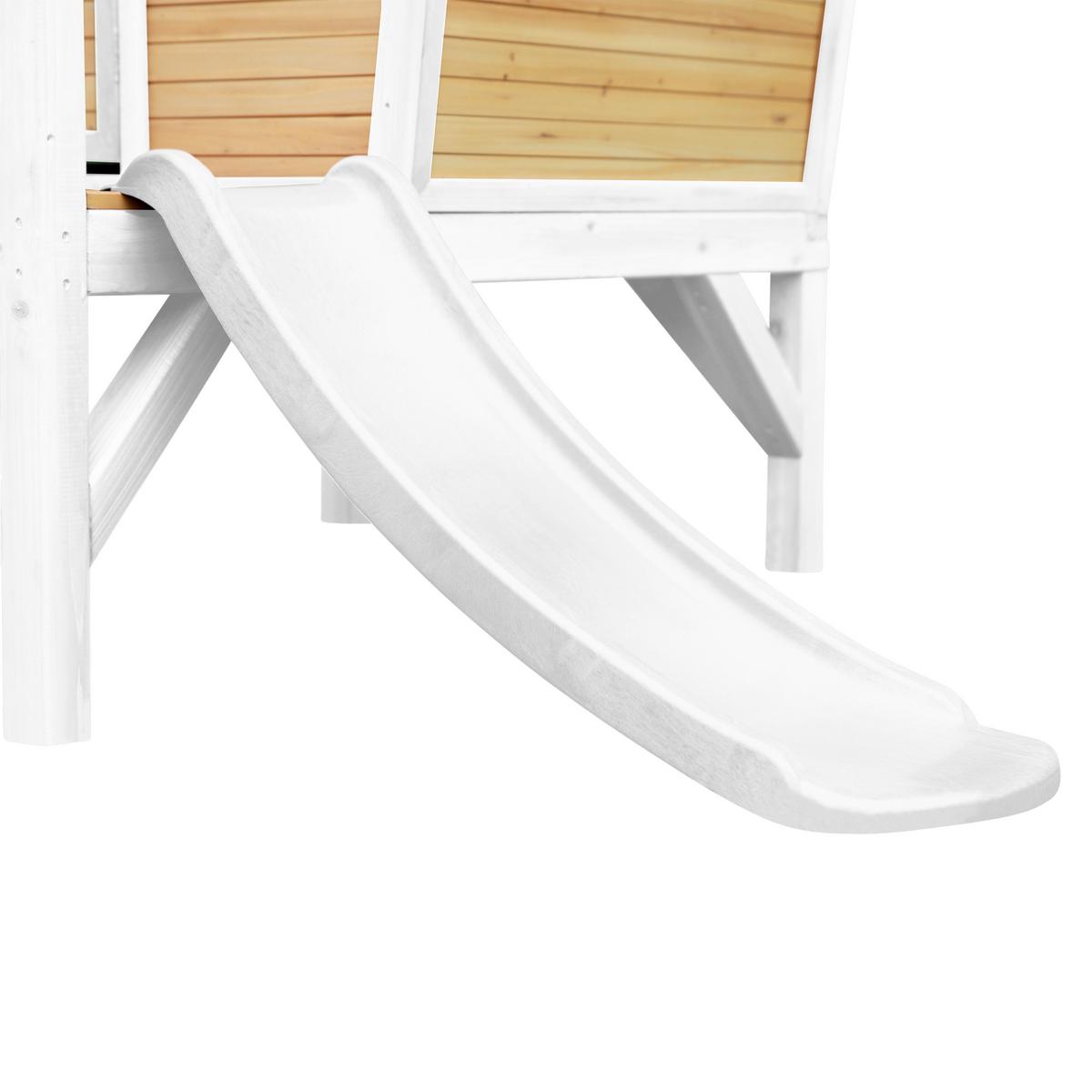 Spielhaus Robin aus Zedernholz - Weiß/Braun, Basics, Holz/Kunststoff (264/203/177cm) - Ambia Garden