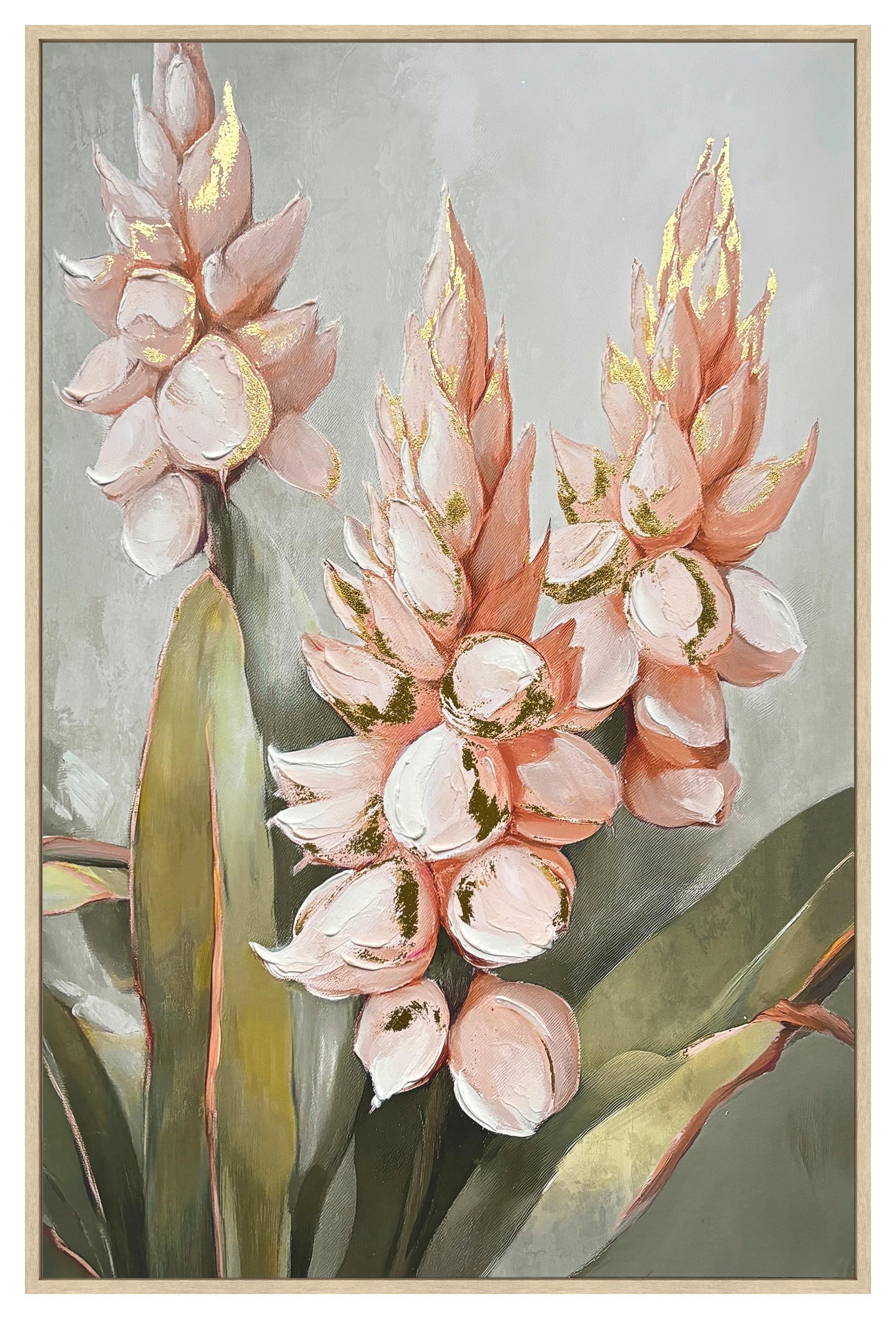 Keilrahmenbild Lotta Grün/Natur/Rosa ca. 60x90cm - Goldfarben/Naturfarben, MODERN, Holzwerkstoff/Kunststoff (60/90cm) - Mömax