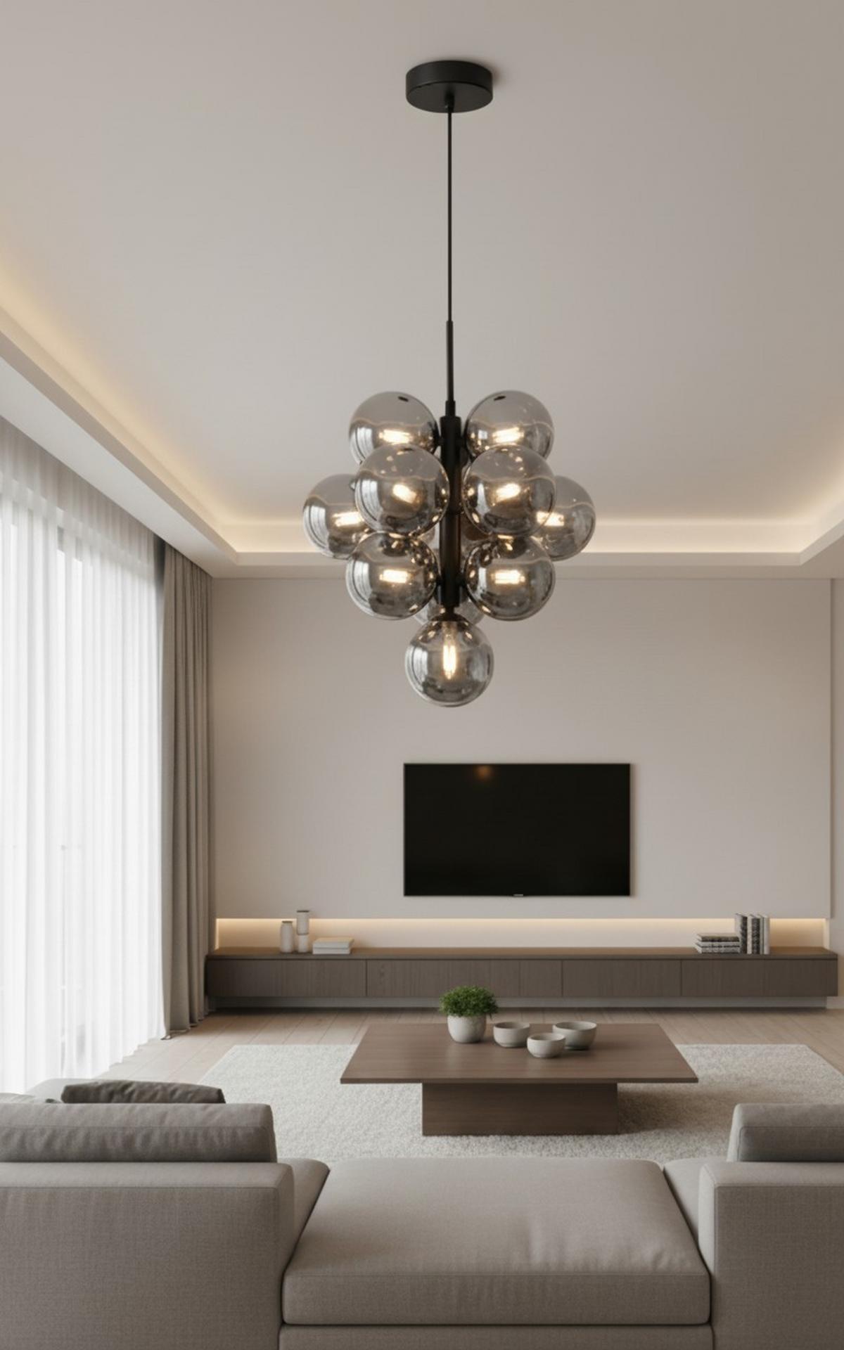 LAMPA WISZĄCA PANTHEA - czarny, Trend, metal/szkło (40/153cm) - Novel